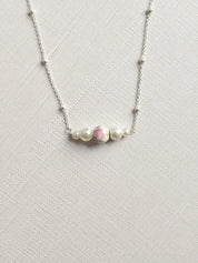 Blooming Pearl Stardust Necklace in Sterling Silver