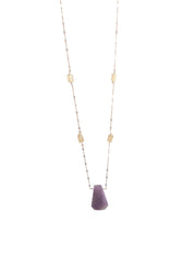 Amethyst and Citrine Necklace in Rose Gold Fill