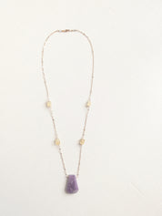 Amethyst and Citrine Necklace in Rose Gold Fill