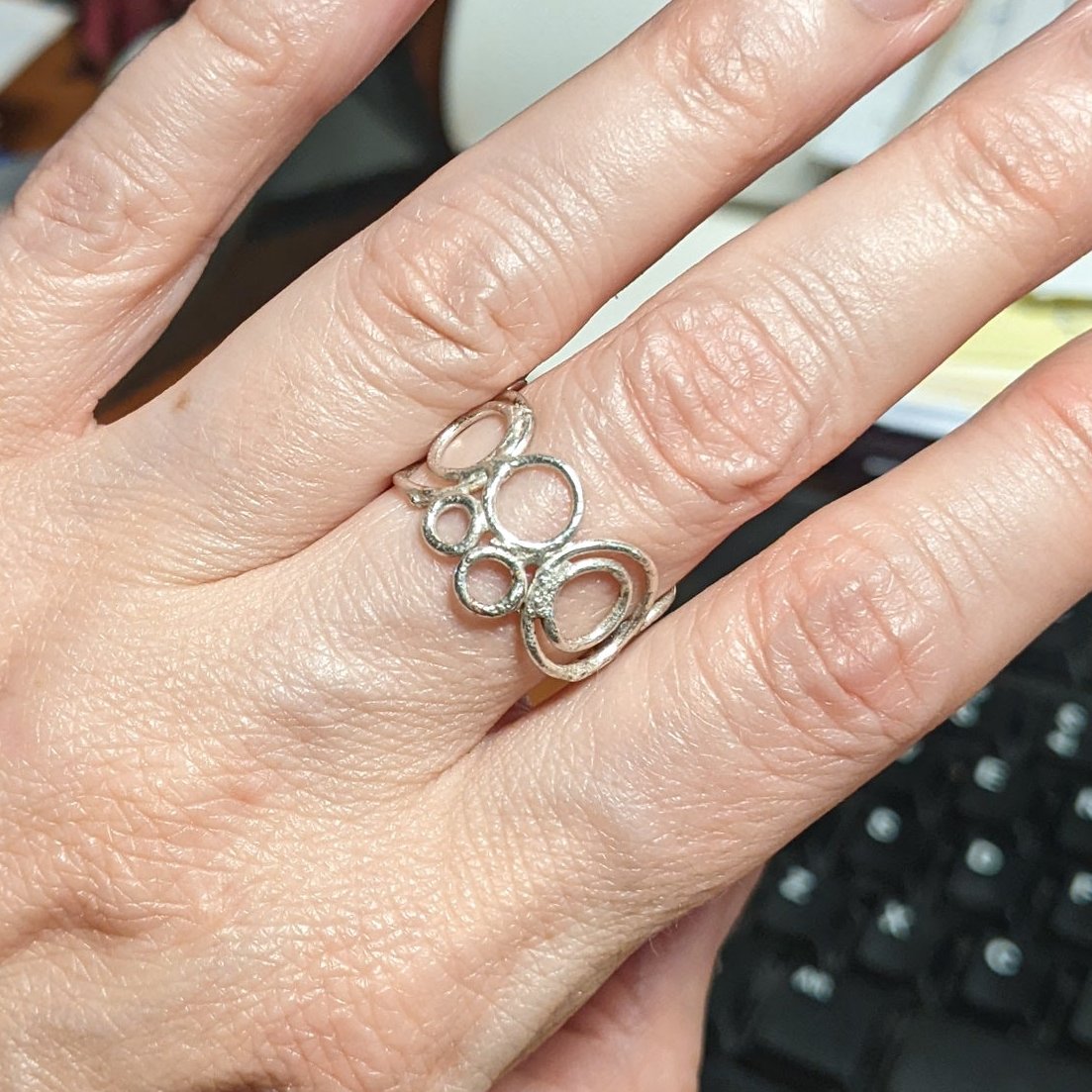 Handmade Sterling Silver Circles Ring – One of a Kind, Organic Design