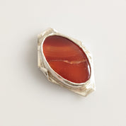 Carnelian Pendant in Sterling Silver - The Fallen Leaf