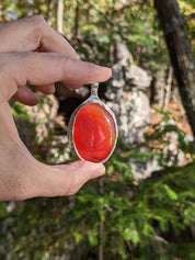 Large Carnelian Necklace in Sterling Silver – Statement Piece Echoes of the Lake Collection