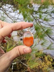 Carnelian Pendant in Sterling Silver – Echoes of the Lake Collection