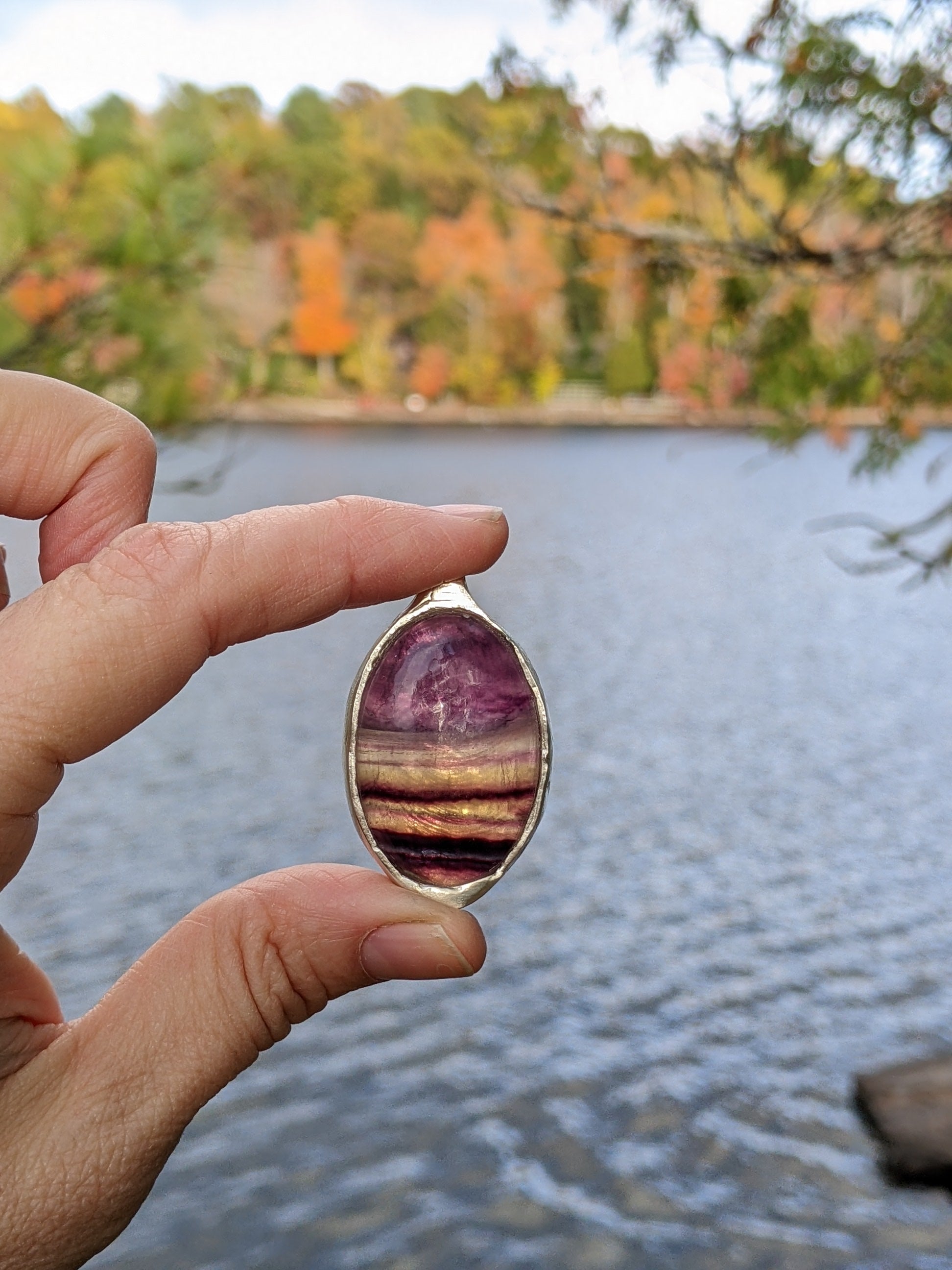 Fluorite Leaf Necklace – Echoes of the Lake Collection