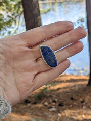 Lapis Lazuli Ring in Sterling Silver – Organic Elegance Echoes of the Lake Collection