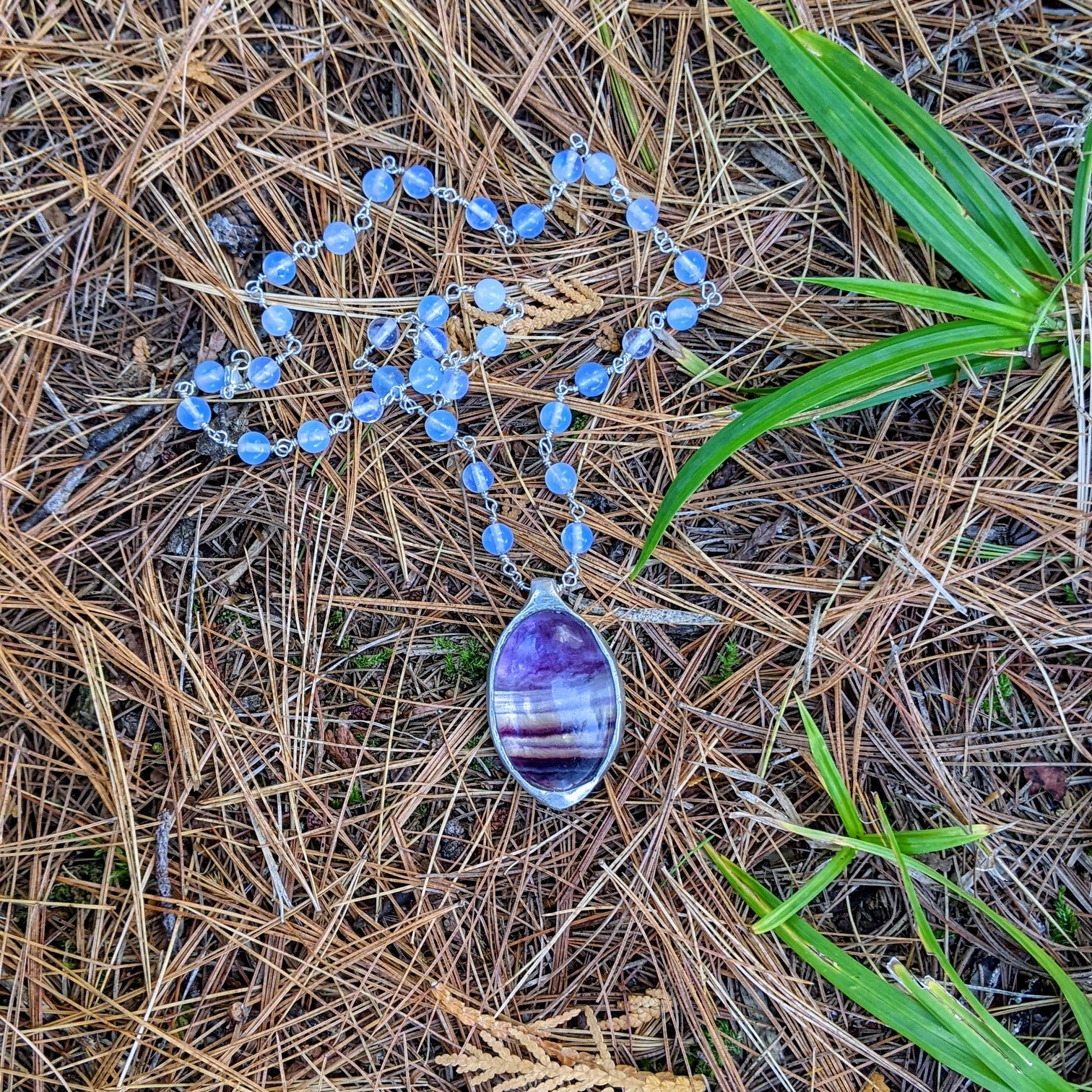 Fluorite Leaf Necklace – Echoes of the Lake Collection