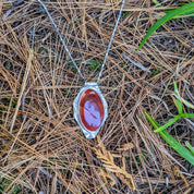 Carnelian Pendant in Sterling Silver - The Fallen Leaf