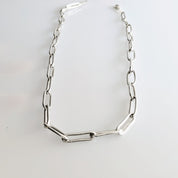 Paperclip Chain Necklace in Sterling Silver