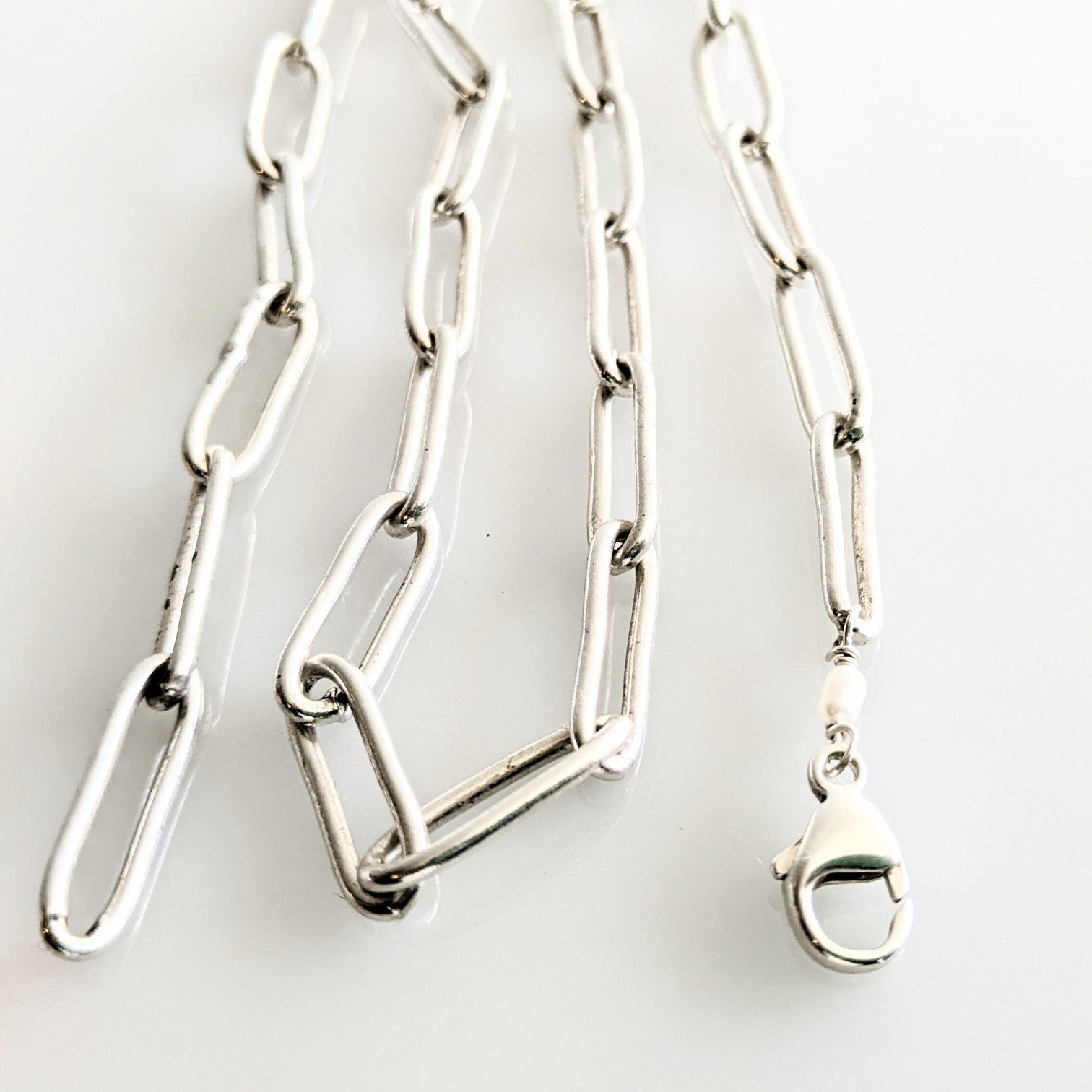 Paperclip Chain Necklace in Sterling Silver