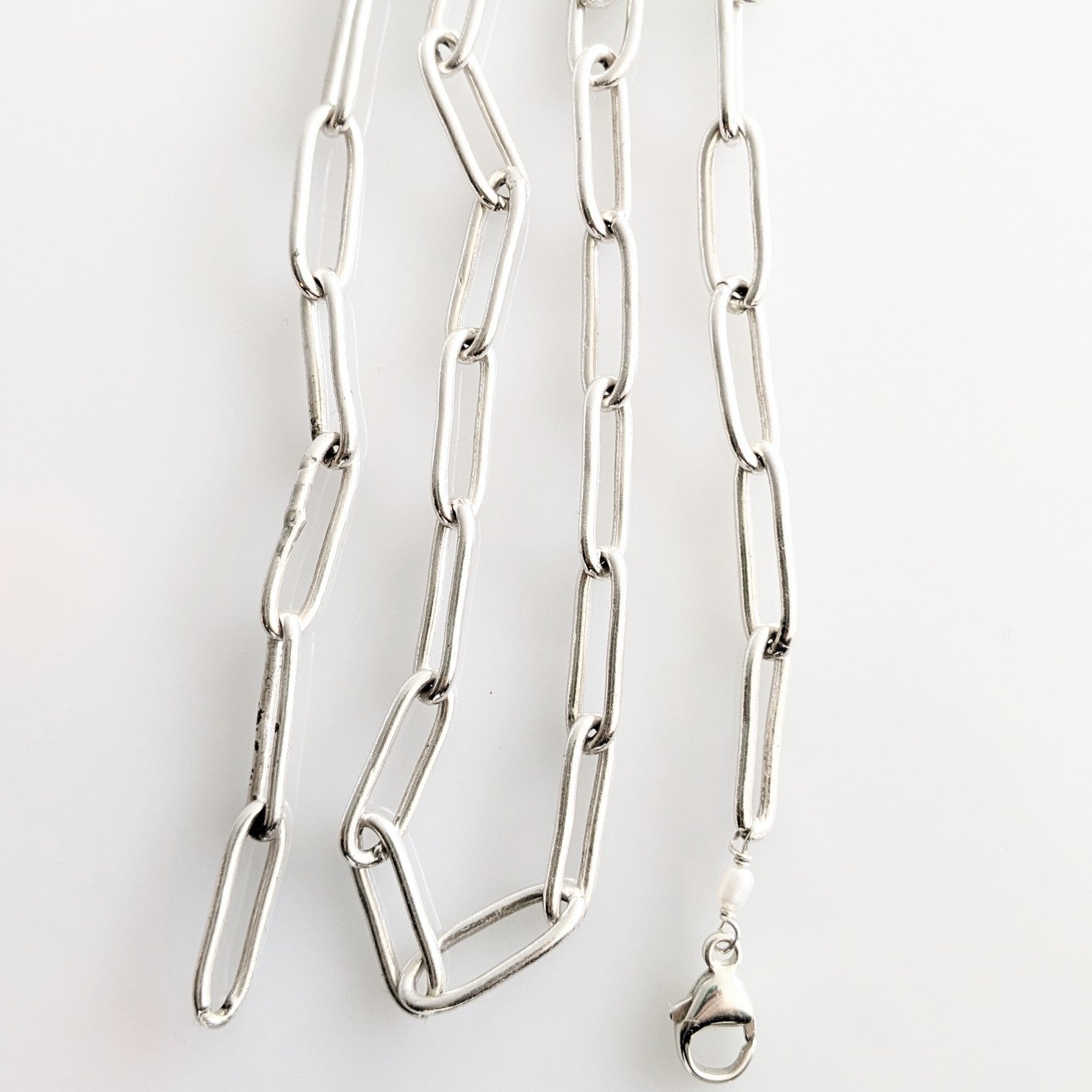 Paperclip Chain Necklace in Sterling Silver