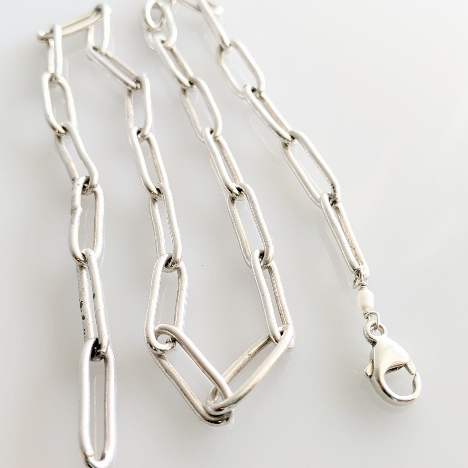 Paperclip Chain Necklace in Sterling Silver