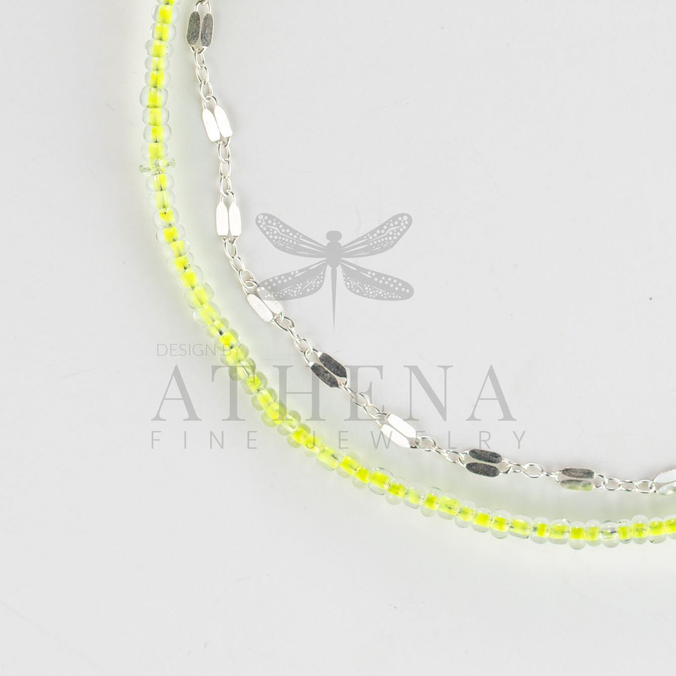 Green Dream Layering Anklet in Argentium Silver