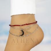 Sample Sale: Signal Red Layering Anklet in Stainless Steel