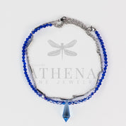 Sample Sale: Blue Pendulum Anklet Set in Stainless Steel