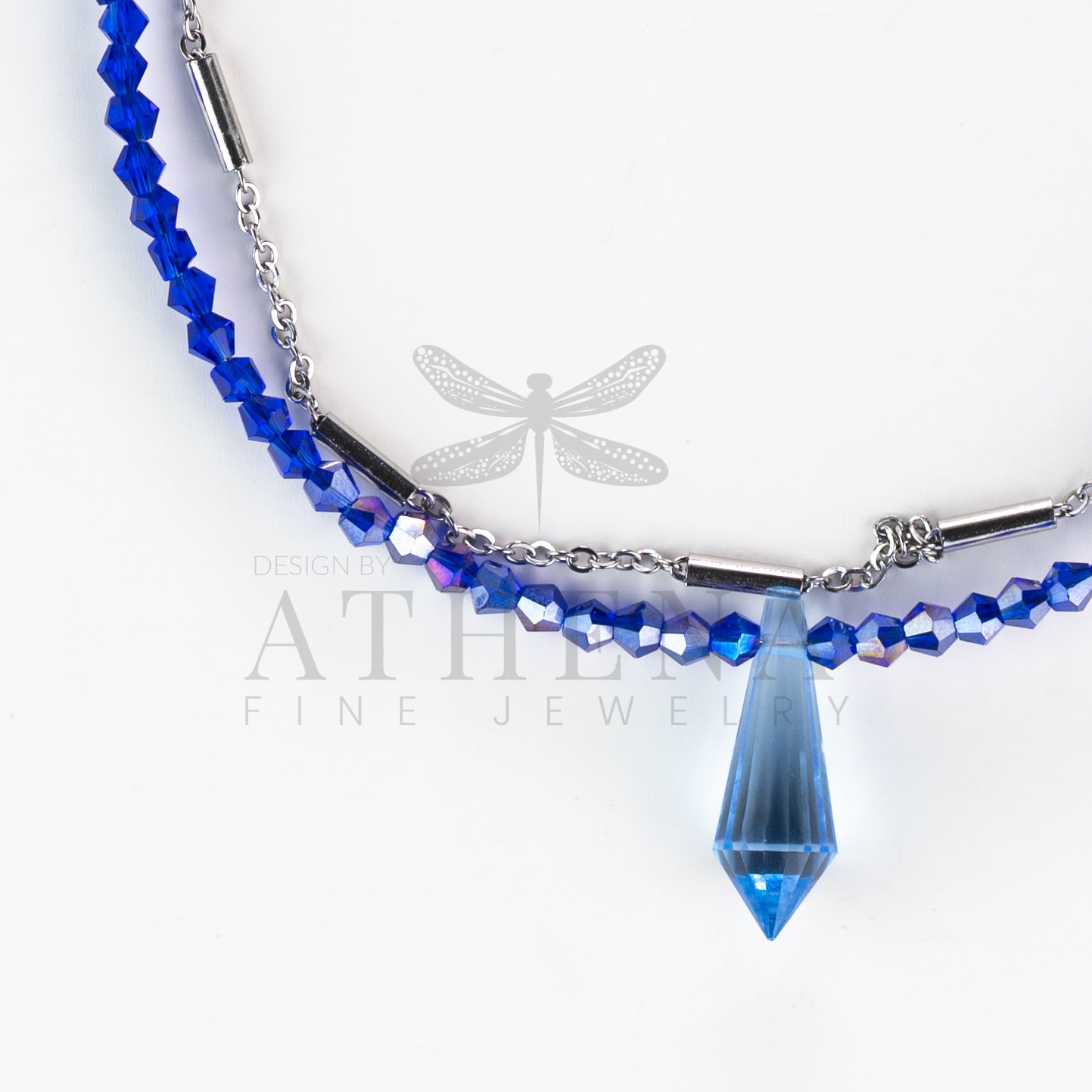 Sample Sale: Blue Pendulum Anklet Set in Stainless Steel