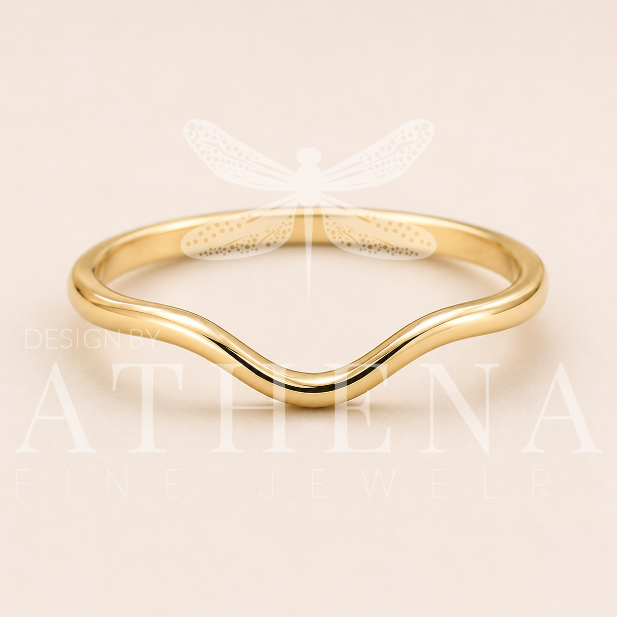 Curved Yellow Gold Wedding Band – The Tide Contour Band