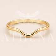 Curved Yellow Gold Wedding Band – The Tide Contour Band
