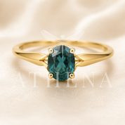 Alternative Engagement Ring in Yellow Gold – The Athena Spear Ring with Custom Sapphire