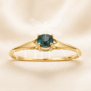 Alternative Engagement Ring in Yellow Gold – The Athena Spear Ring with Custom Sapphire