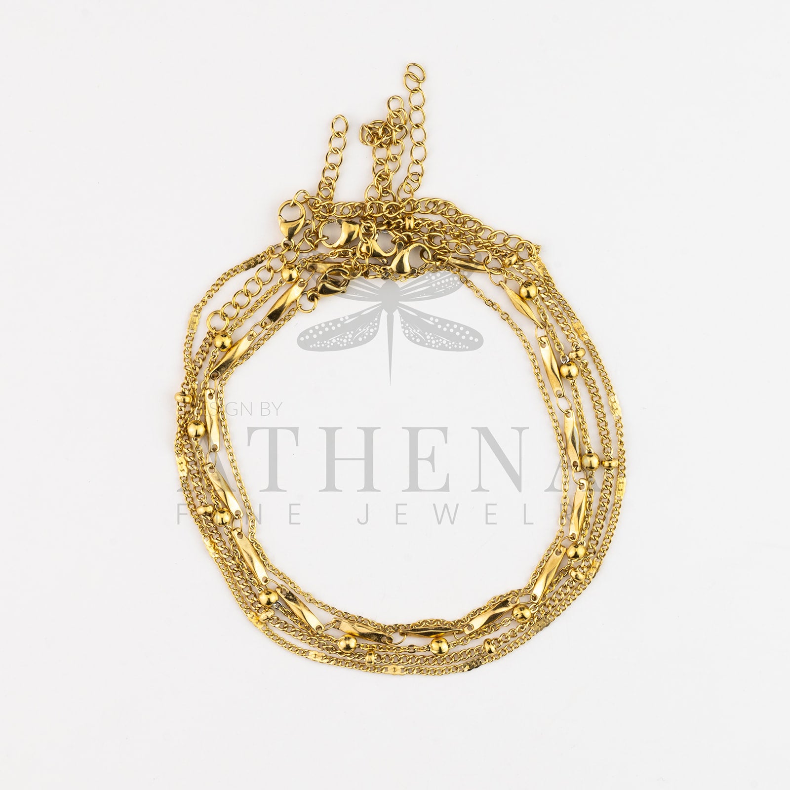Sample Sale: 5-Piece Stainless Steel Anklet Set – Customizable Length, Tarnish-Resistant, Gold/Silver Finish