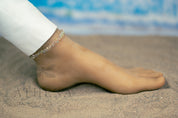 Sunscatter Anklet – Argentium Silver Crochet Anklet with Quartz Beads