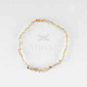 Sunscatter Anklet – Argentium Silver Crochet Anklet with Quartz Beads