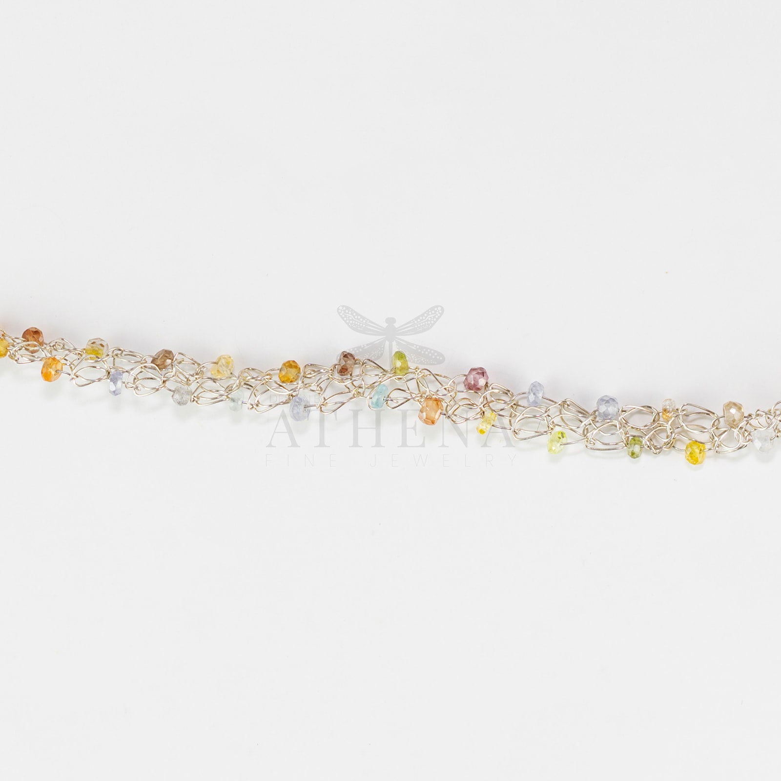 Sunscatter Anklet – Argentium Silver Crochet Anklet with Quartz Beads
