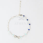 Infinity Anklet Ombre Blue in Sterling Silver