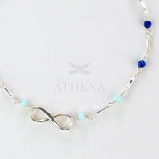 Infinity Anklet Ombre Blue in Sterling Silver