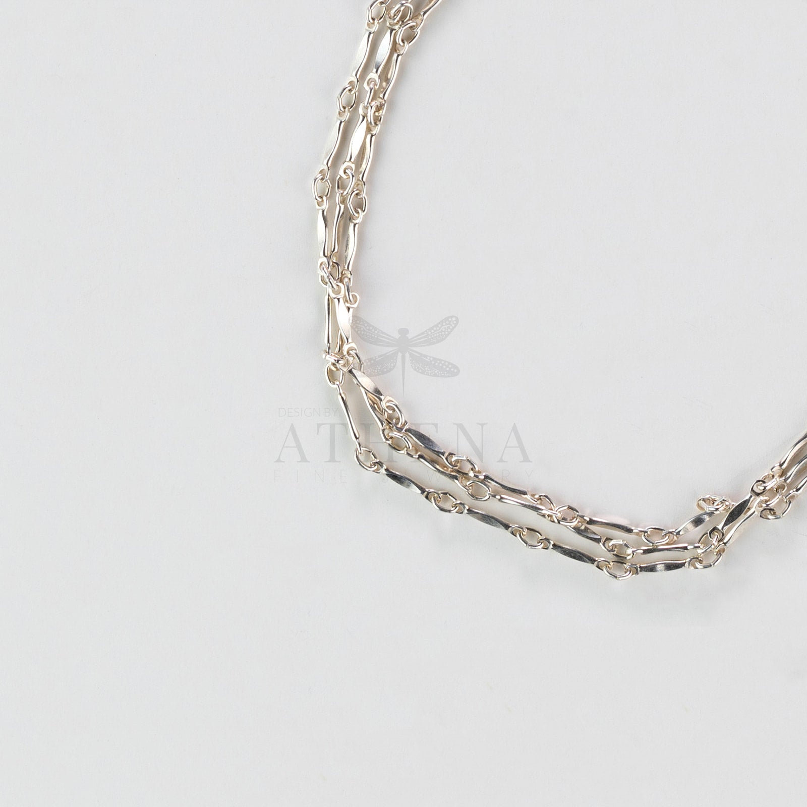 Bar and Link Layering Anklet in Sterling Silver