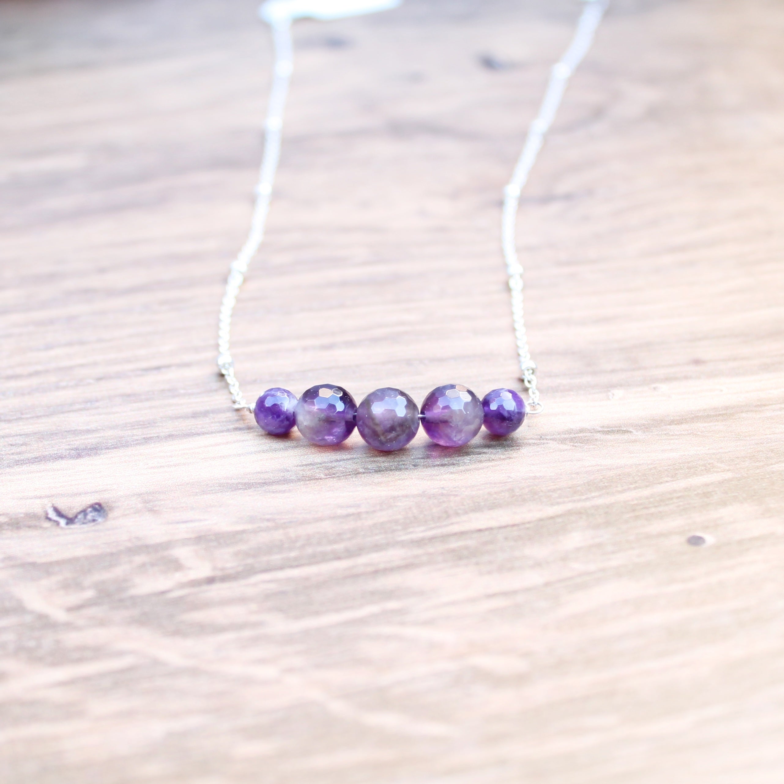 Blooming Amethyst on Stardust Sterling Silver Chain