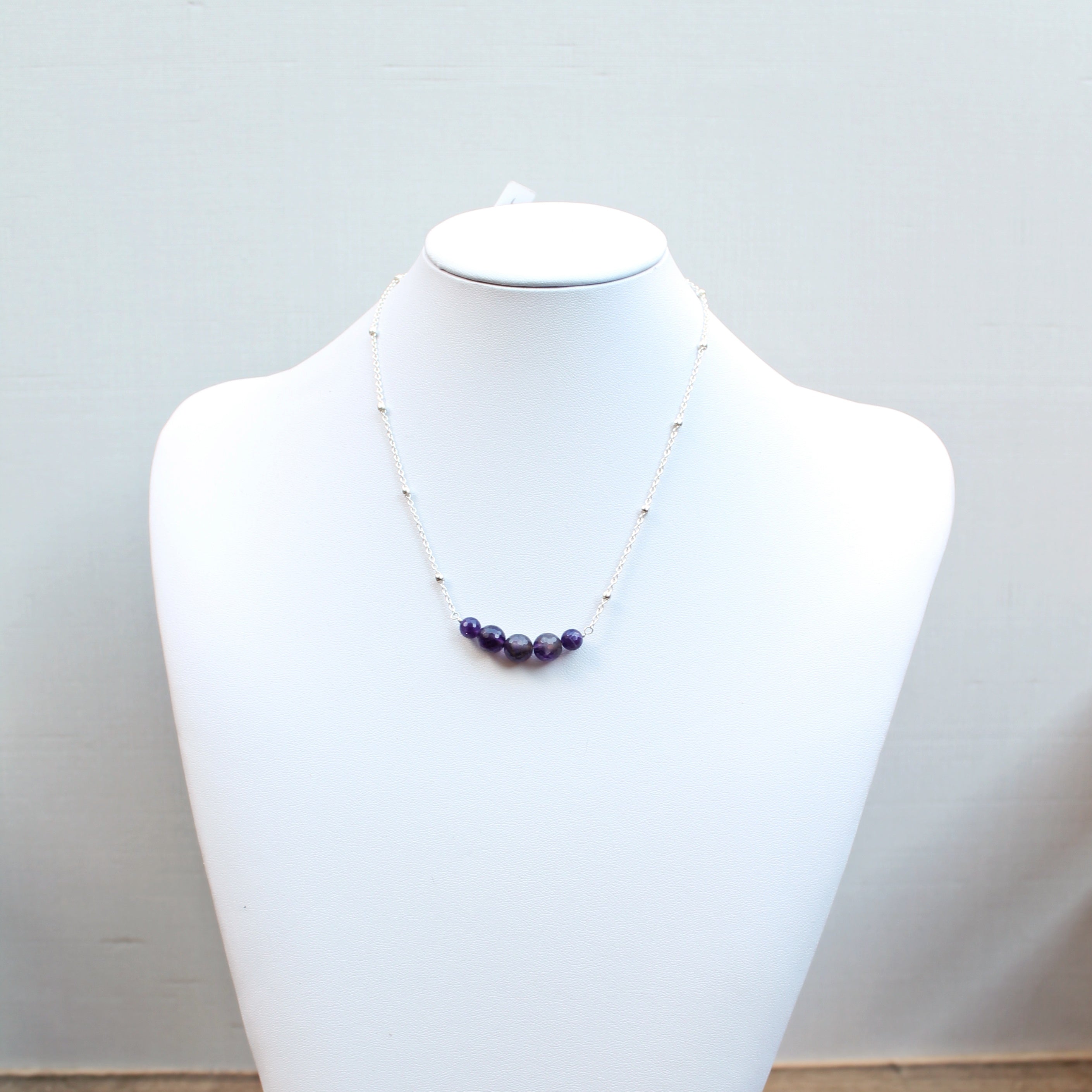 Blooming Amethyst on Stardust Sterling Silver Chain