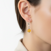 Golden Glow Sterling Silver Drop Earrings