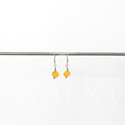 Yellow Cube Earrings | Sterling Silver Dangles | One-of-a-Kind Spring Accessories