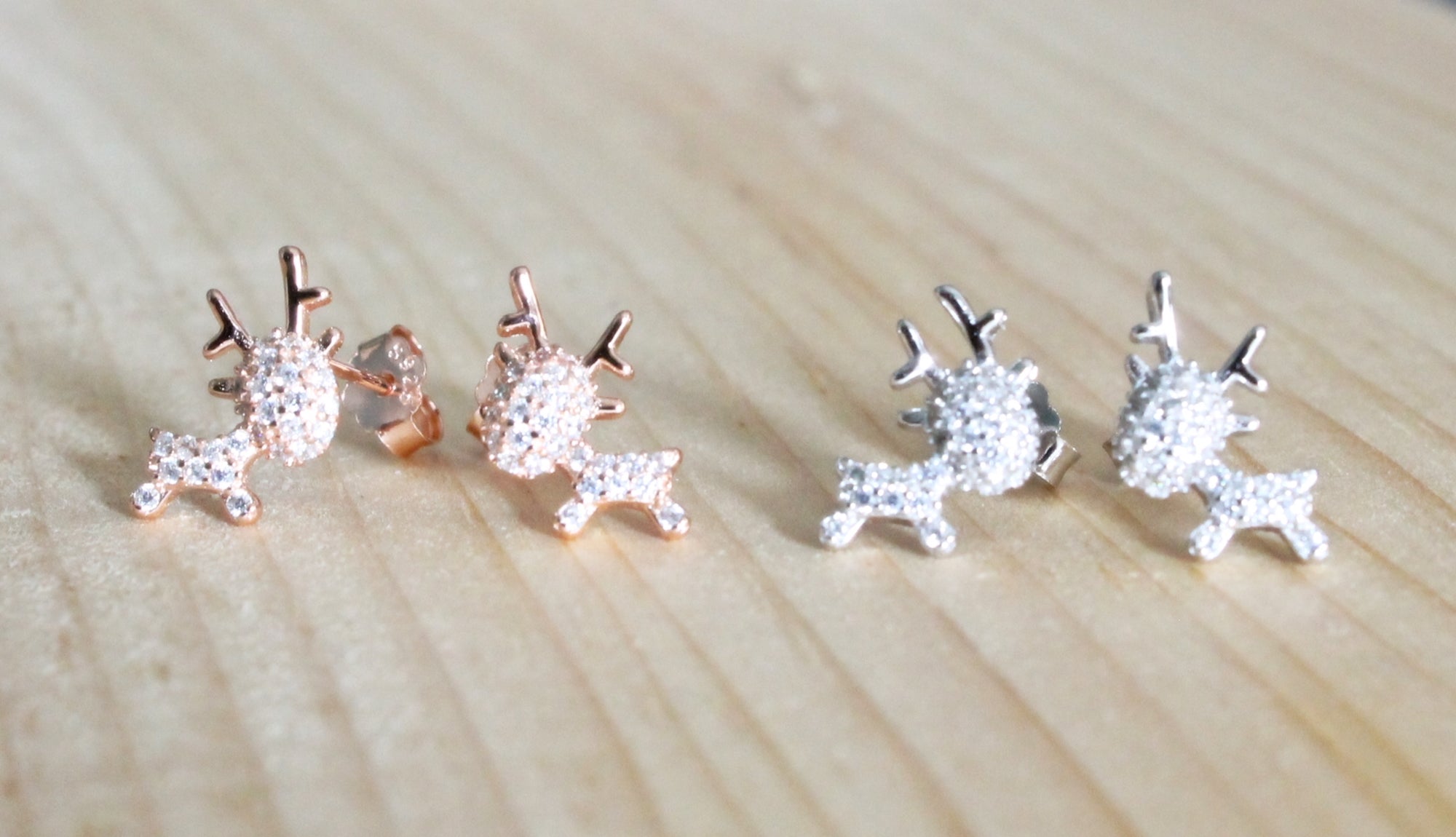 Cute Reindeer Earrings and Necklace