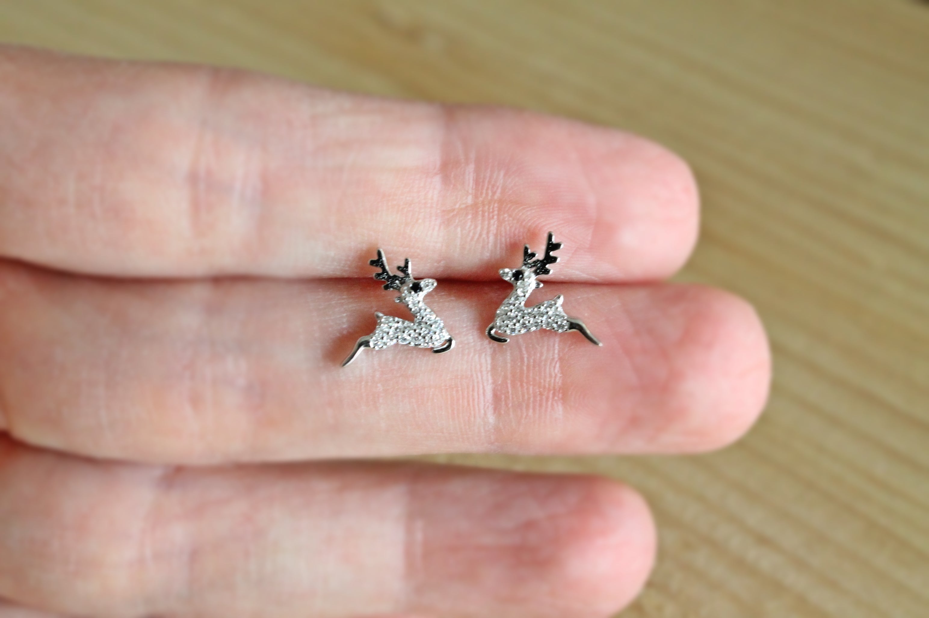 Running Reindeer Earrings in Sterling Silver