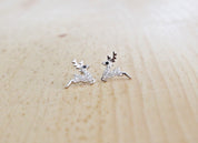 Running Reindeer Earrings in Sterling Silver