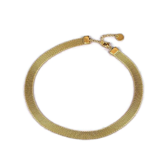 Sample Sale: Mesh Necklace in Stainless Steel Gold