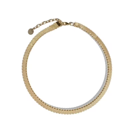 Sample Sale: Mesh Necklace in Stainless Steel Gold
