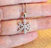 Snowflake Necklace in Sterling Silver studded in Cubic Zircon