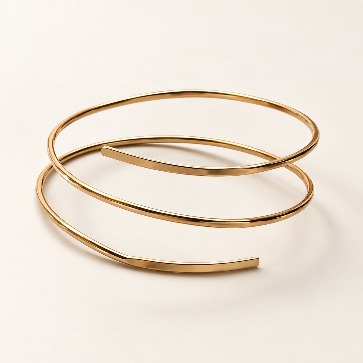 3-Wrap Open Bangle — Brass or Copper