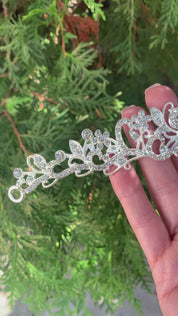 #036 Wholesale Silver Bridal Tiara – 1.7" CZ & Crystal Wedding Crown