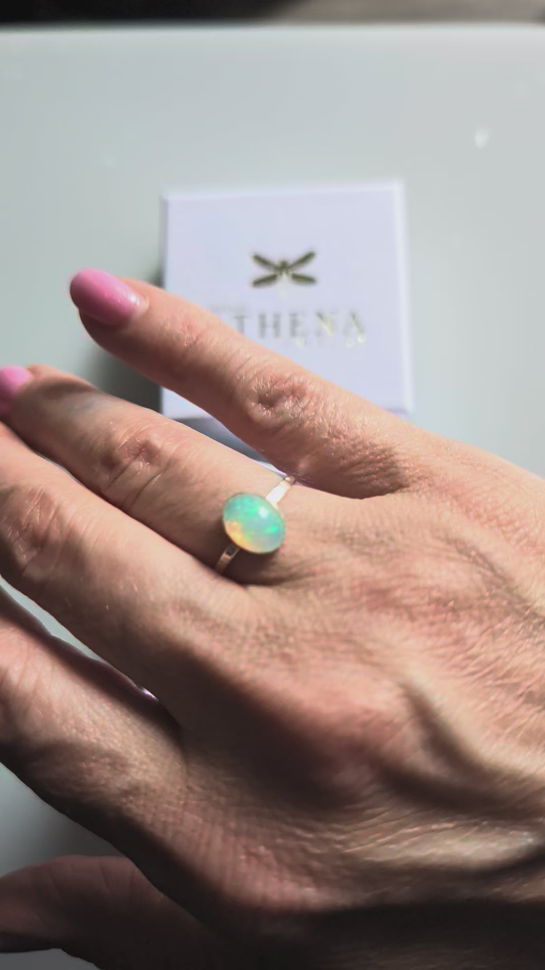 Fire Opal Ring in Sterling Silver – Handcrafted Oval Opal Ring