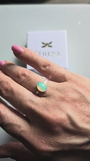 Fire Opal Ring in Sterling Silver – Handcrafted Oval Opal Ring