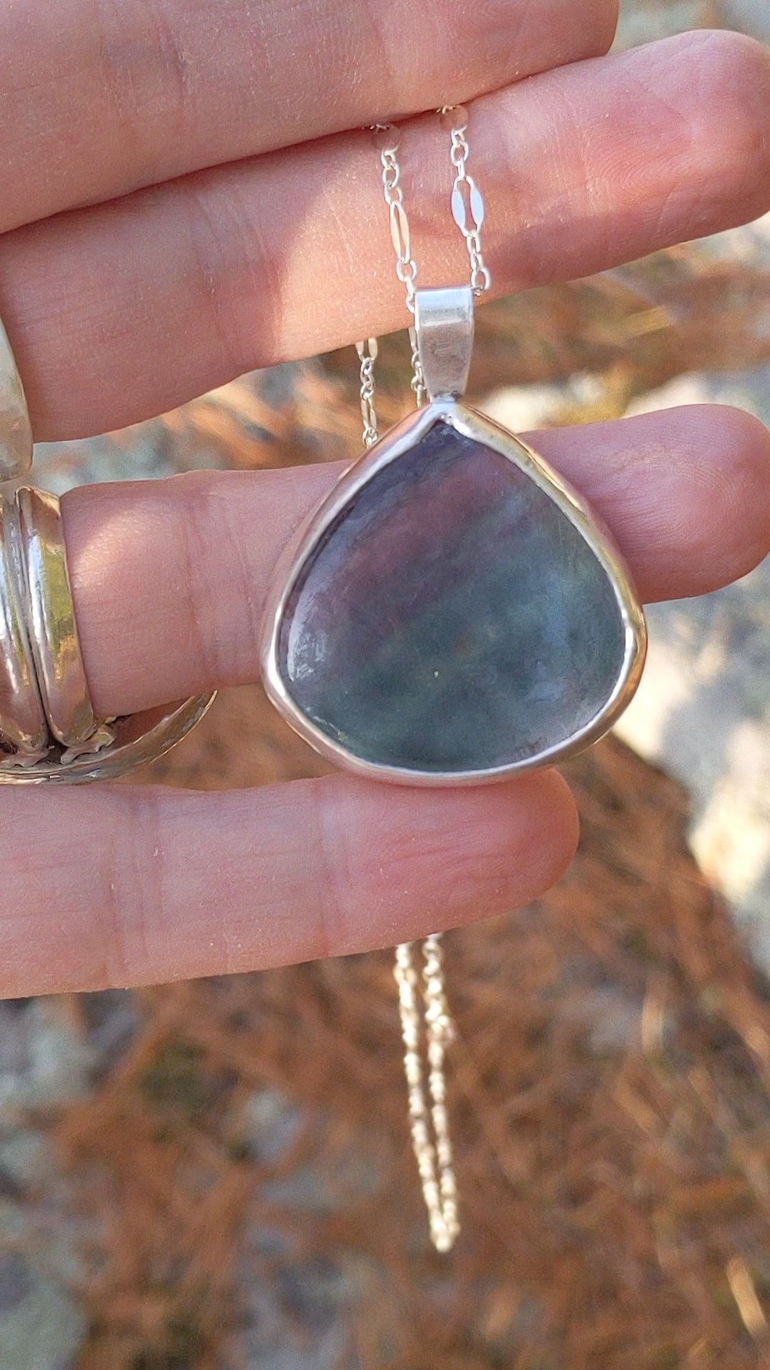 Fluorite Wide Pear Necklace – Echoes of the Lake Collection