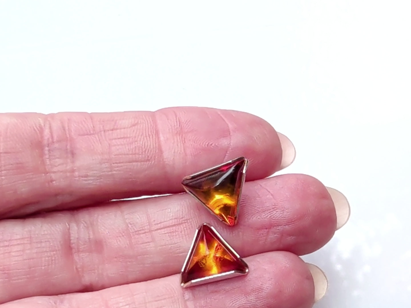 Amber Arrows Studs | Sterling Silver Baltic Amber | Tears of the Sun