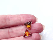 Amber Arrows Studs | Sterling Silver Baltic Amber | Tears of the Sun