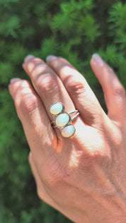 The Three Fates Ring – Three Opal Ring in Sterling Silver