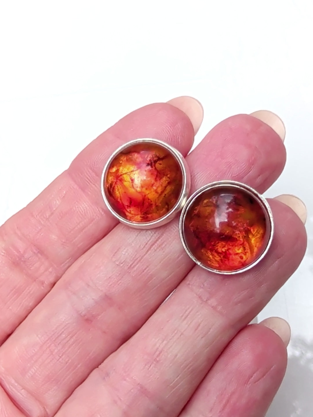 Cognac Aurora Studs | Sterling Silver Baltic Amber | Tears of the Sun