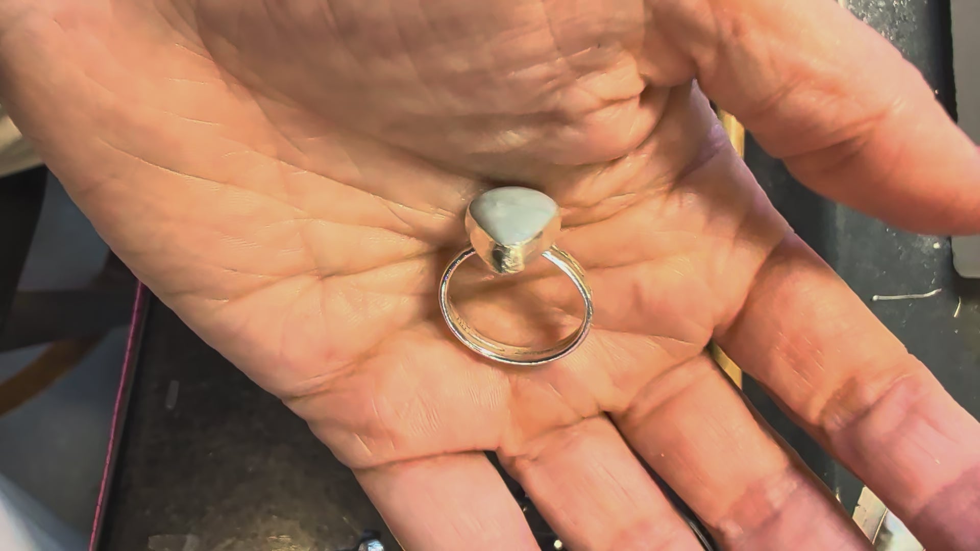 Blue Hour Ring – Blue Opal in Sterling Silver Sz 9